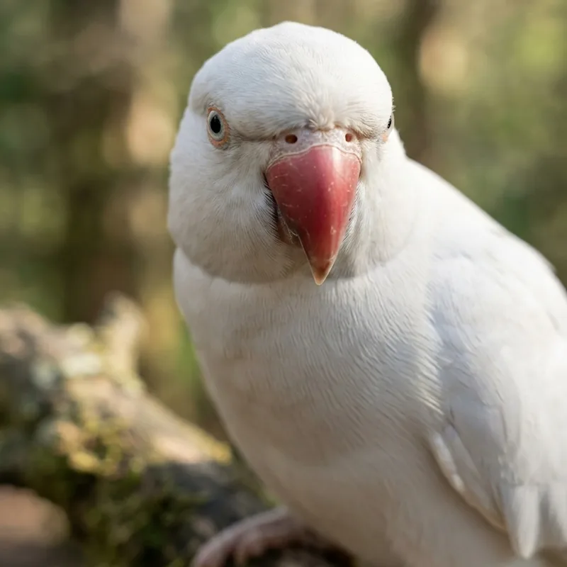 white rose-Ringed Parakeet